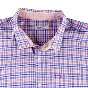 Tommy Bahama Shirt Mens 4XLB Purple Plaid Sarasota Stretch Long Sleeve BIG